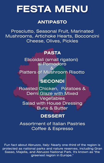 Menu of la Festa d'autunno